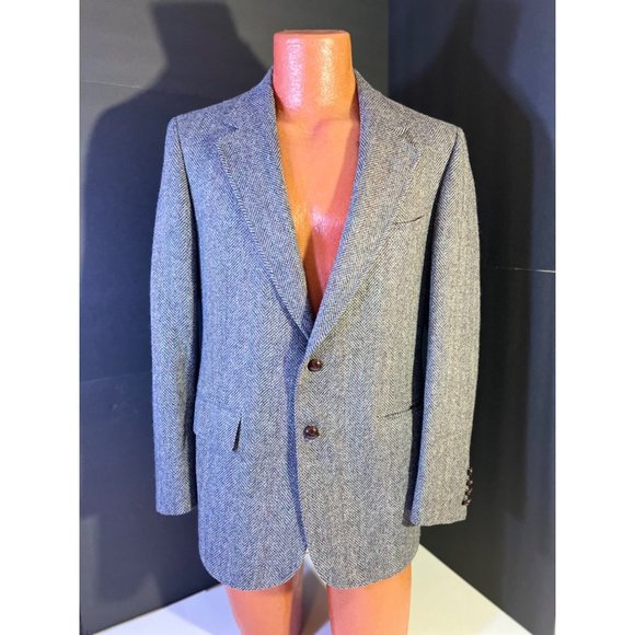 Vintage Cricketeer Dillards 100% Wool 2 Button Sport Coat Gray Blazer USA - Picture 1 of 10